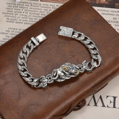 925 Silver Top Bead Pixiu Bracelet