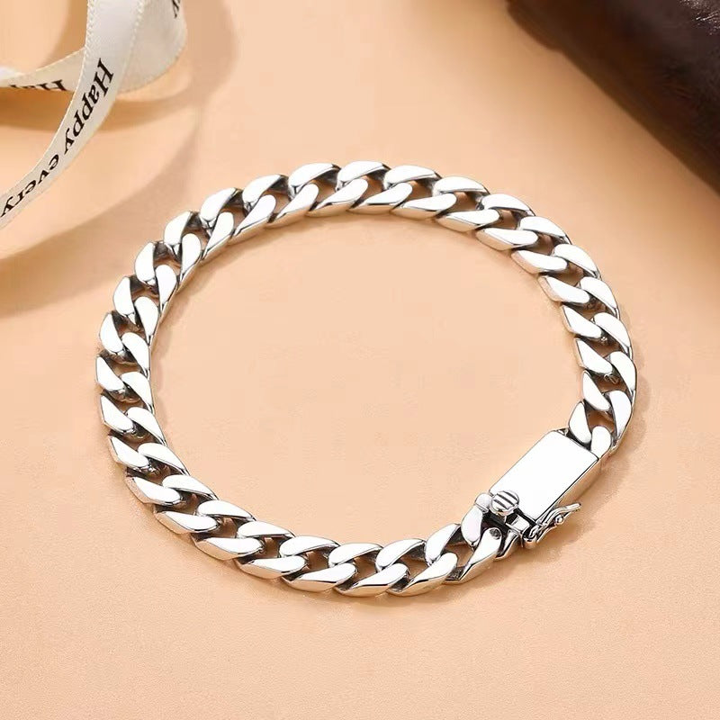 925 Silver Men's bracelet personalized design hip-hop hand ornaments