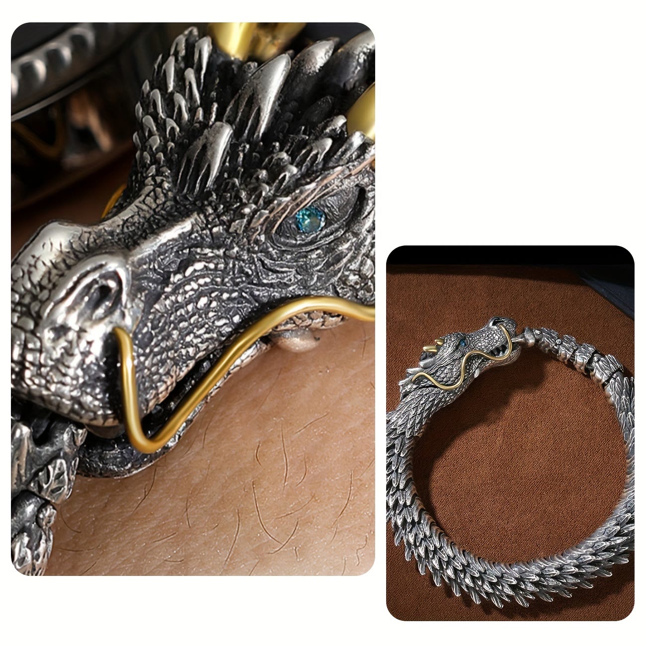 Handmade Three Dimensional Dragon Bracelet