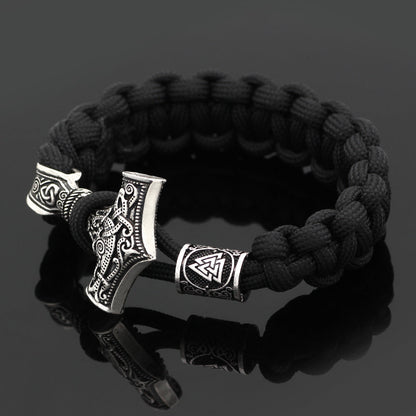 Thor's Hammer Braided Rope Viking Bracelet