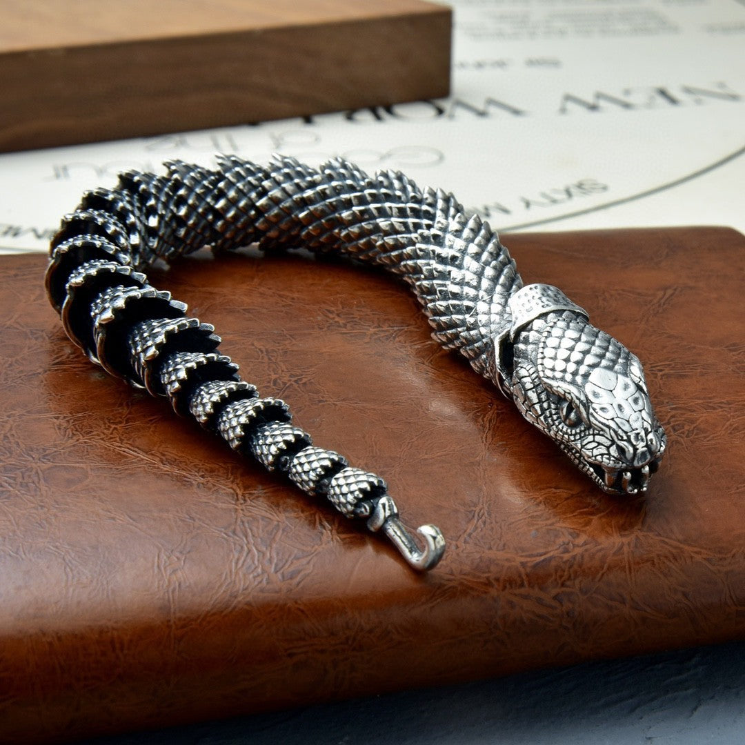 925 Silver Snake-shaped casual bracelet