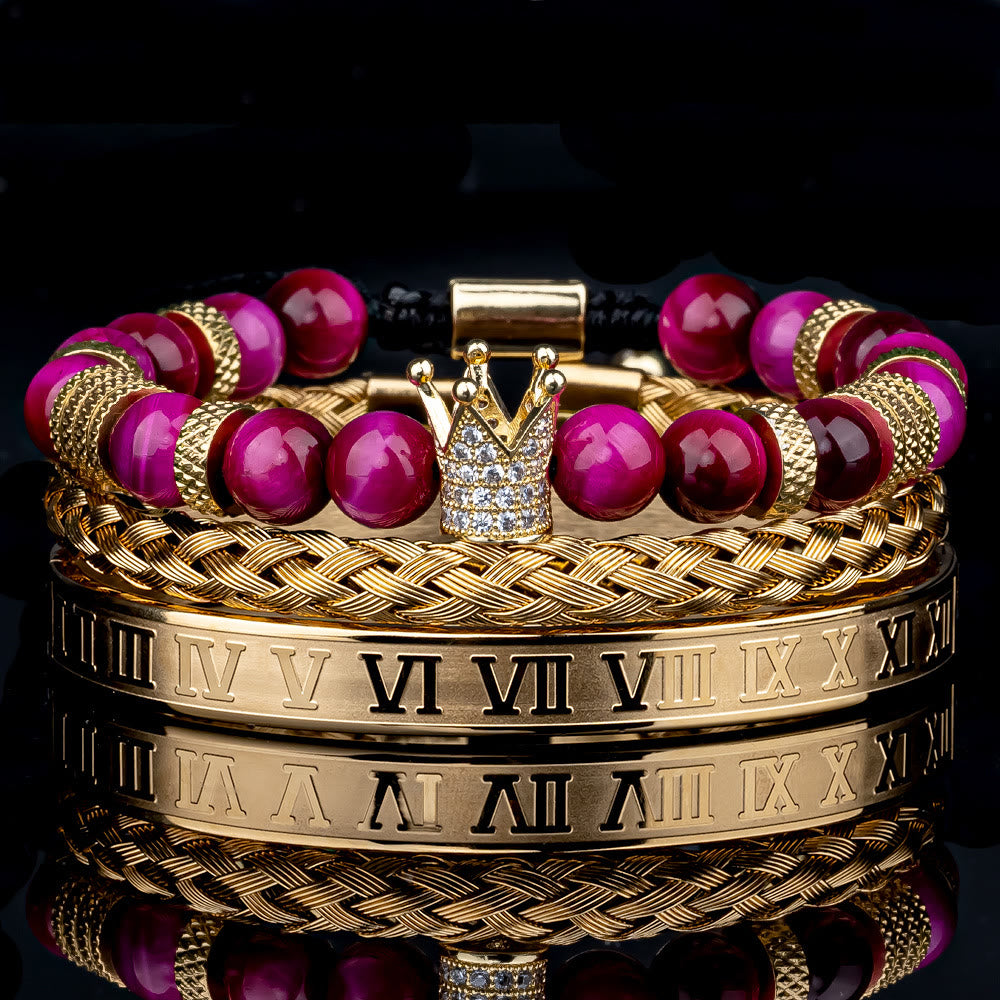 Royal Crown Stones Bracelet Set