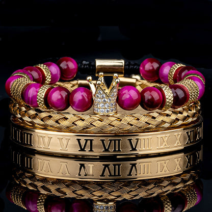 Royal Crown Stones Bracelet Set