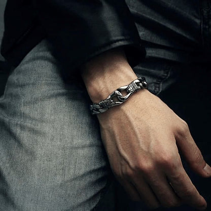 Retro Totem Celtic Knot Chunky Curb Link Bracelet