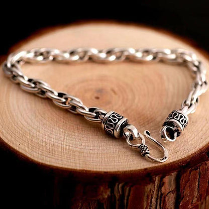 Men's 925 Sterling Silver Delicate Textured Bracelet