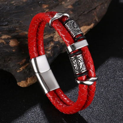 Celtic Knot And Viking Compass Stainless Steel Bracelet
