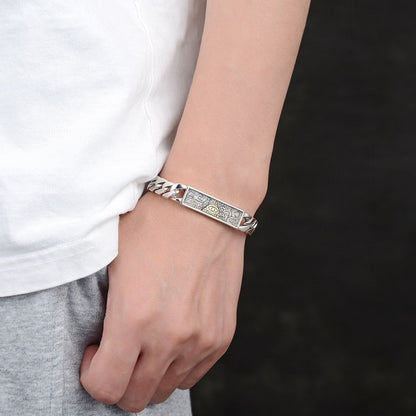 S925 Men's Omniscient Eye Buckle Glossy Bracelet