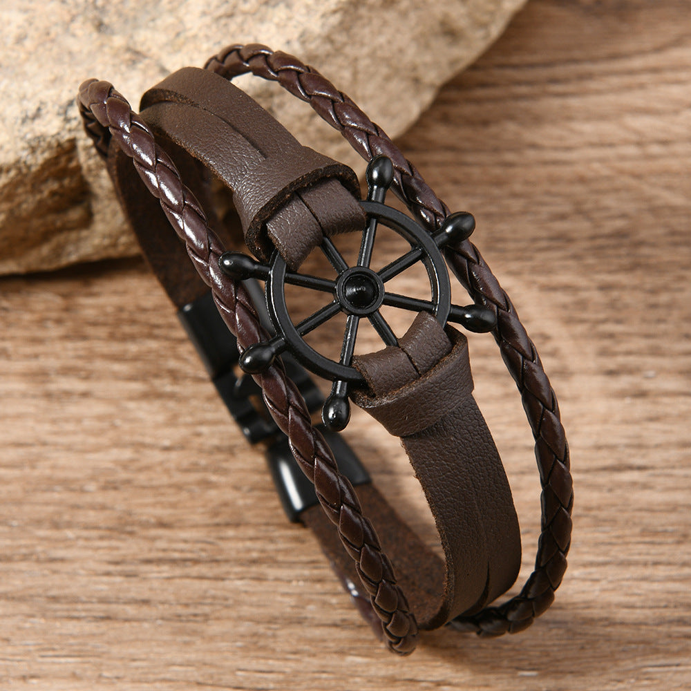 Black Rudder Hand Woven Multi Layer Bracelet