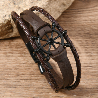 Black Rudder Hand Woven Multi Layer Bracelet