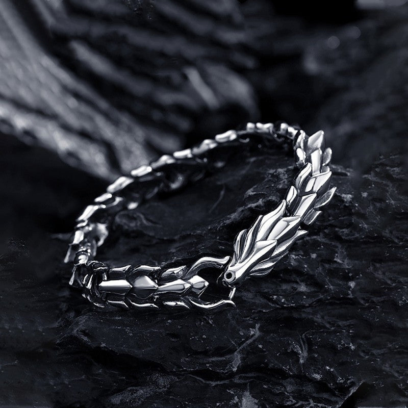 925 Silver Bracelet Men's Personality Fashion Jewelry Hip Hop Punk Style