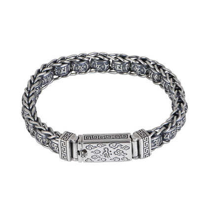 Woven wide men's domineering and personalized bracelet