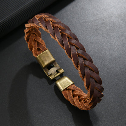 Retro Woven Cowhide Bracelet