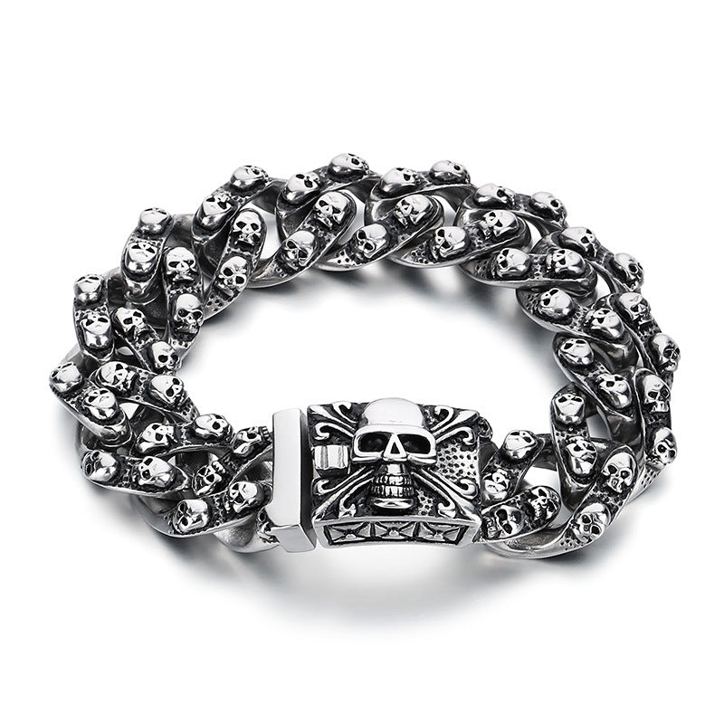 Retro Skull Titanium Steel Rock Punk Bracelet