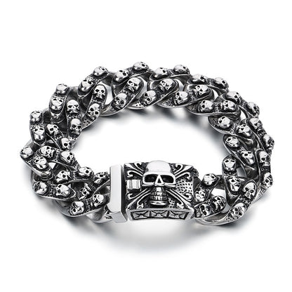 Retro Skull Titanium Steel Rock Punk Bracelet