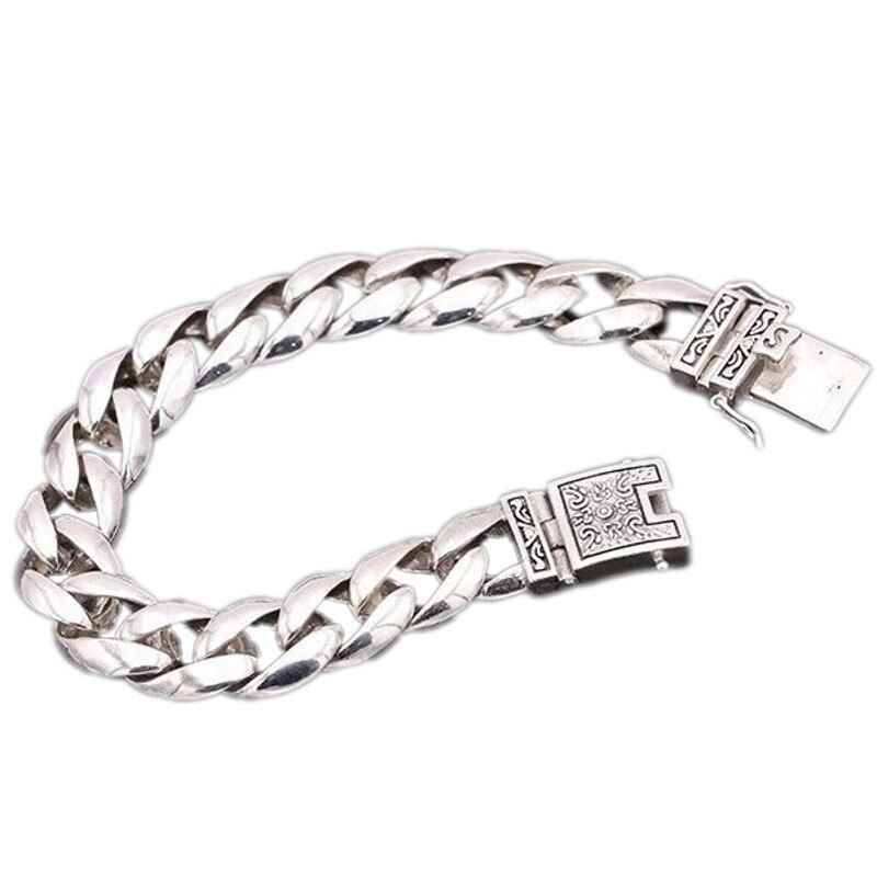925 Silver Retro Simple Stylish Plug Totem Men's Bracelet