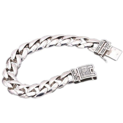 925 Silver Retro Simple Stylish Plug Totem Men's Bracelet