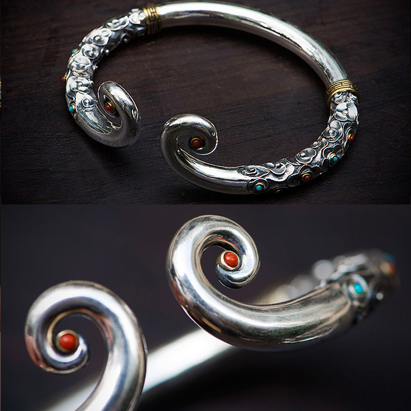 925 Silver Golden Cudgel Bracelet