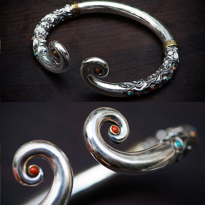 925 Silver Golden Cudgel Bracelet
