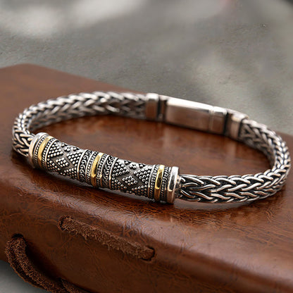 Woven keel men's bracelet