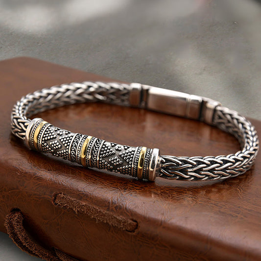 Woven keel men's bracelet