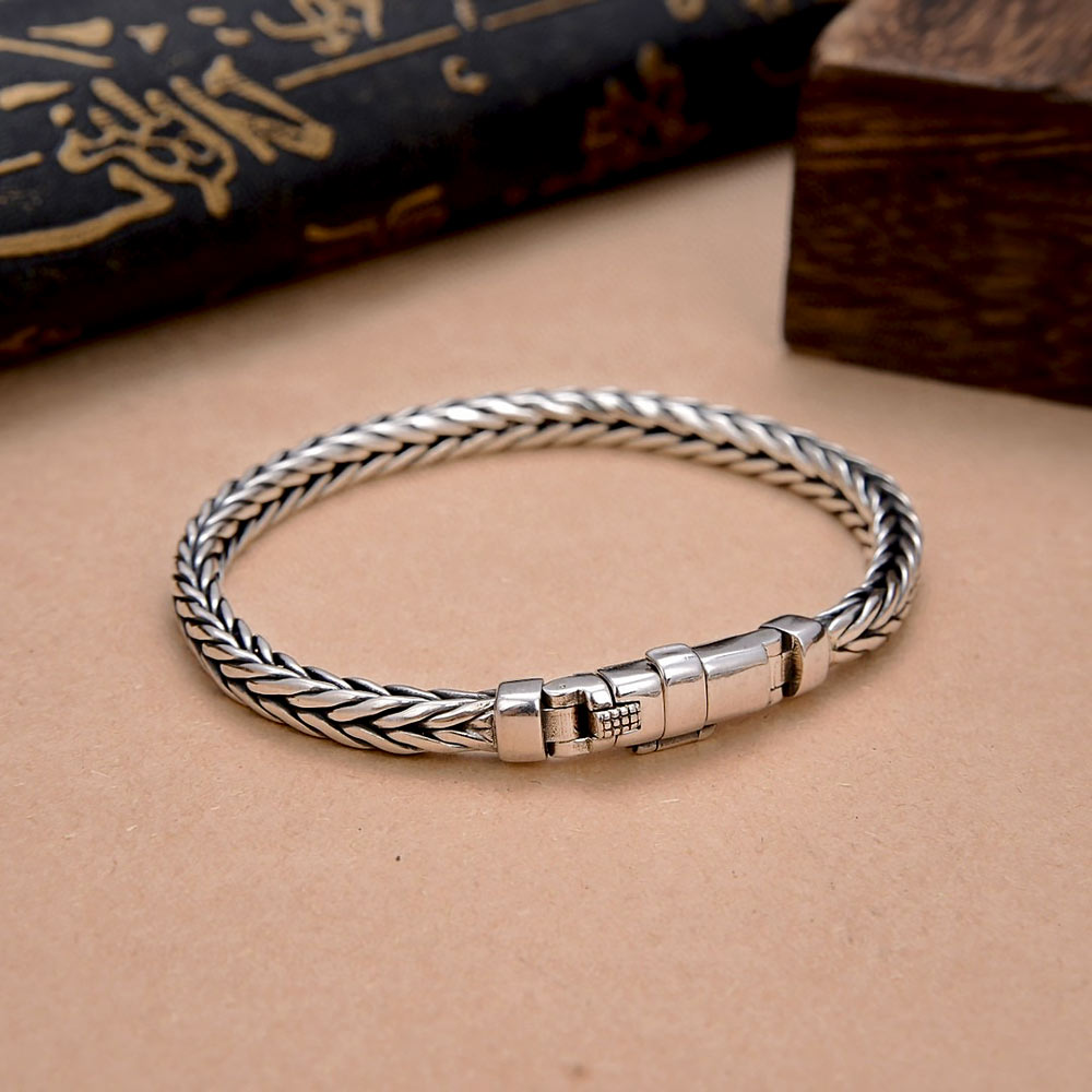 925 Silver Vintage Hand Woven Bracelet