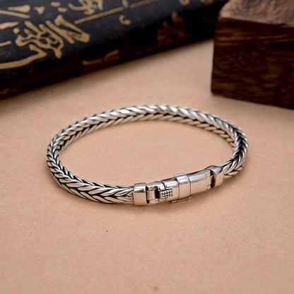 925 Silver Vintage Hand Woven Bracelet