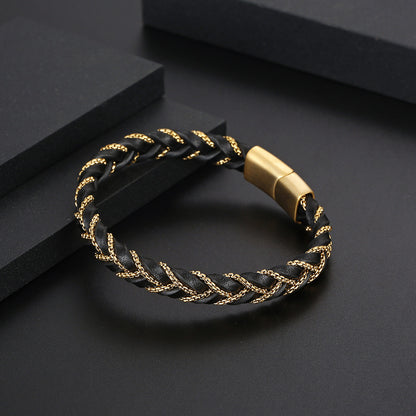 Personalized Simple Woven Leather Bracelet