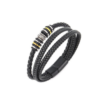 Three-layer Woven Ethnic Style Leather Bracelet