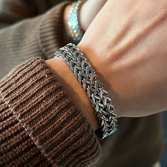 925 Silver Men's Personalized Square Bracelet