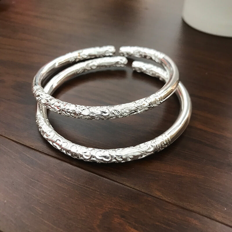 Black Myth Monkey King Ruyi Golden Hoop Silver Plated Men's Open Bracelet