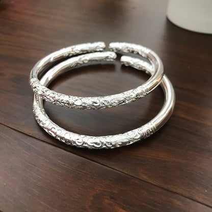 Black Myth Monkey King Ruyi Golden Hoop Silver Plated Men's Open Bracelet